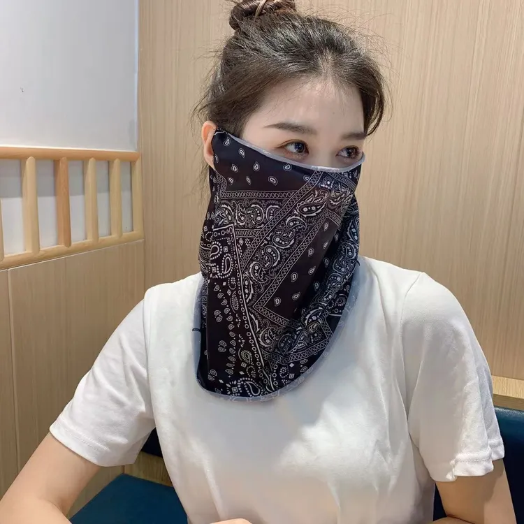 夏季防晒面纱遮阳透气女士时尚好看舒适面罩男女通用款防晒装备