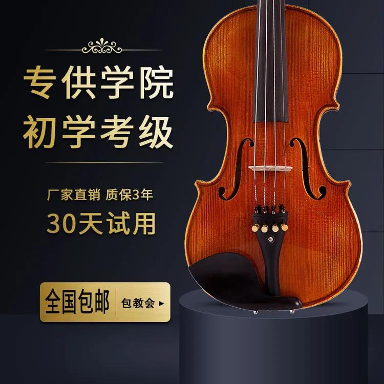 小提琴初学者儿童成人学生练习专用入门演奏手工实木专业级乐器