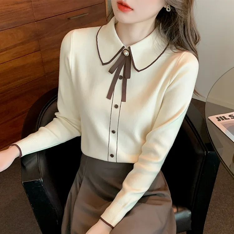 时尚小香风针织衫女秋冬2025新款轻奢高级感百搭修身减龄毛衣J86