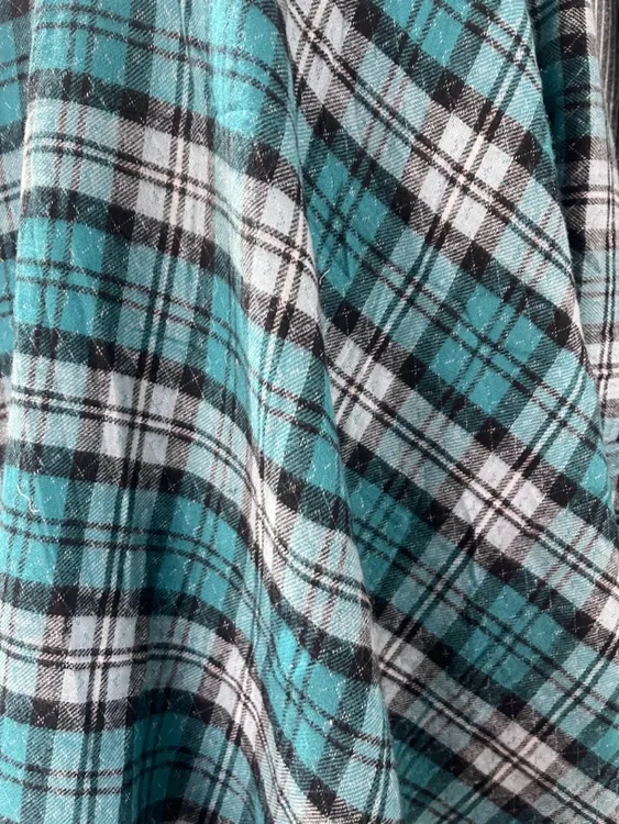 10布料色织全棉双层微绒亲肤格子布裤子服装面料家居服面料