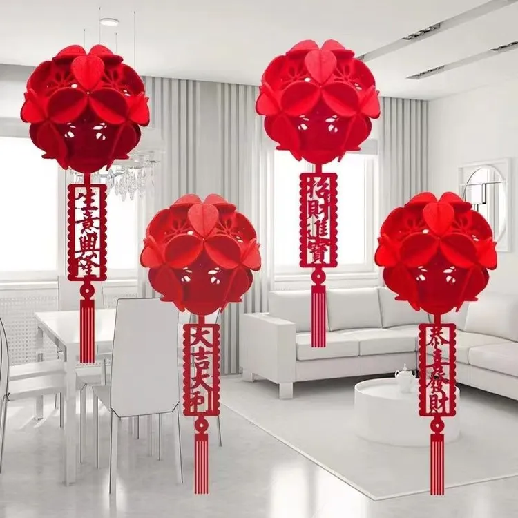 绣球灯笼商场装饰布置新年节日庆典挂饰喜庆布置大红灯笼福字挂件