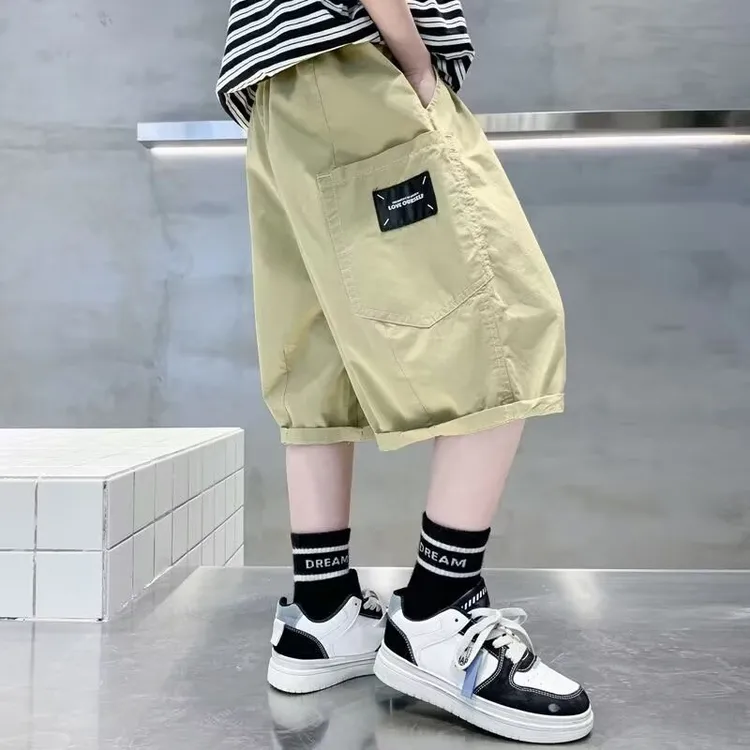 男童短裤工装短裤男童夏季宽松五分裤男童潮牌阔腿休闲中裤