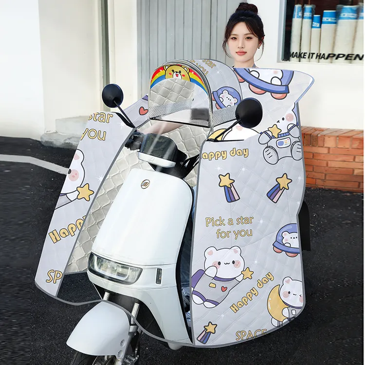 暖驰夏季斗篷亲子款挡风被电动车薄款儿童挡风被通用透明超大子母