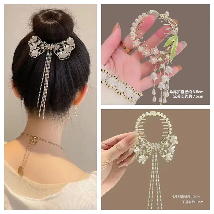 lennik/lennik铃兰花发饰仙女发夹抓夹丸子头扣女感发扣优雅流行