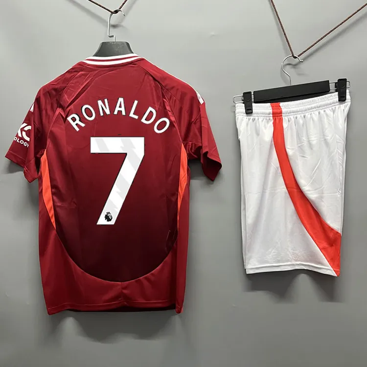 夏季24-25曼联C罗球衣B费加纳乔短袖训练服套装男儿童足球服定制
