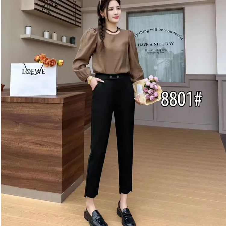 秋冬休闲小西裤修身女神弹力小西裤百搭时尚显瘦休闲气质高腰