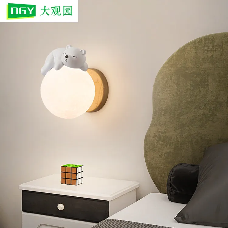 大观园新款壁灯床头灯卧室楼梯灯背景墙壁灯简约温馨儿童房灯I522
