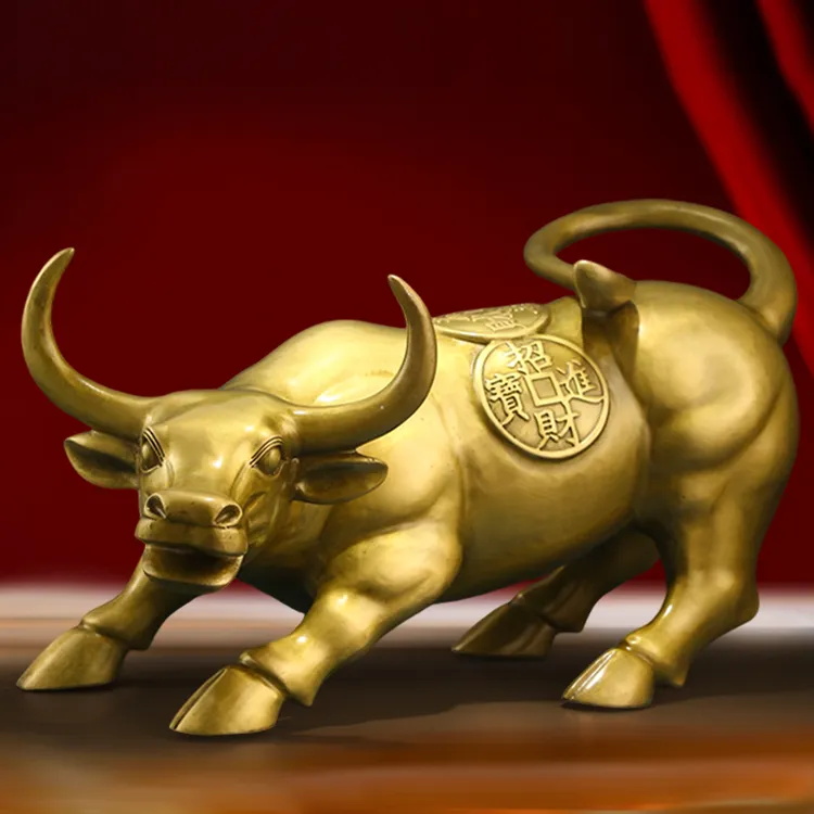 康聚如铜牛摆件股市牛华尔街牛客厅玄关书房办公室家居装饰摆件