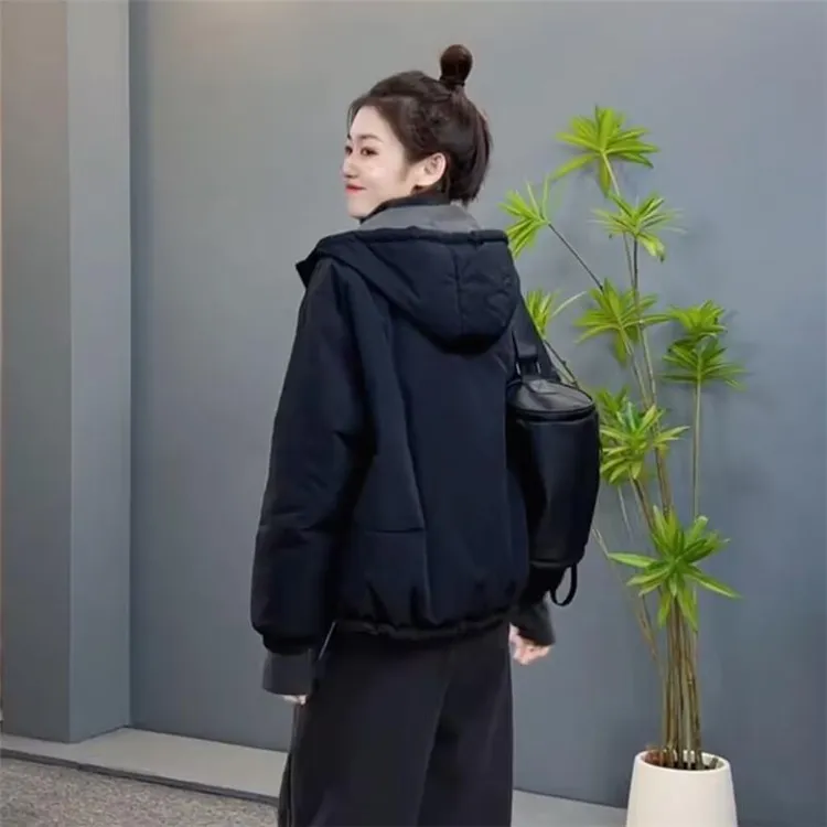 2025秋冬季新款女士时尚棉衣夹棉外套短款小个子休闲宽松轻薄棉袄