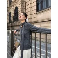 洛边【辣妹细围巾ACE全能内搭】针织开衫秋冬修身毛衣