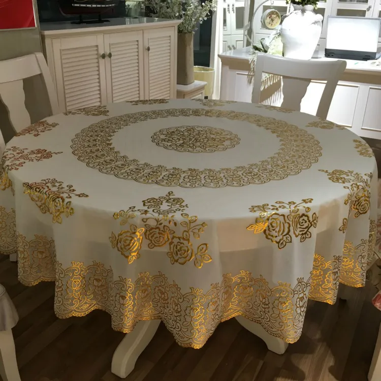 加厚圆桌布防水PVC塑料圆桌布免洗防烫家用酒店饭店加大圆形台布