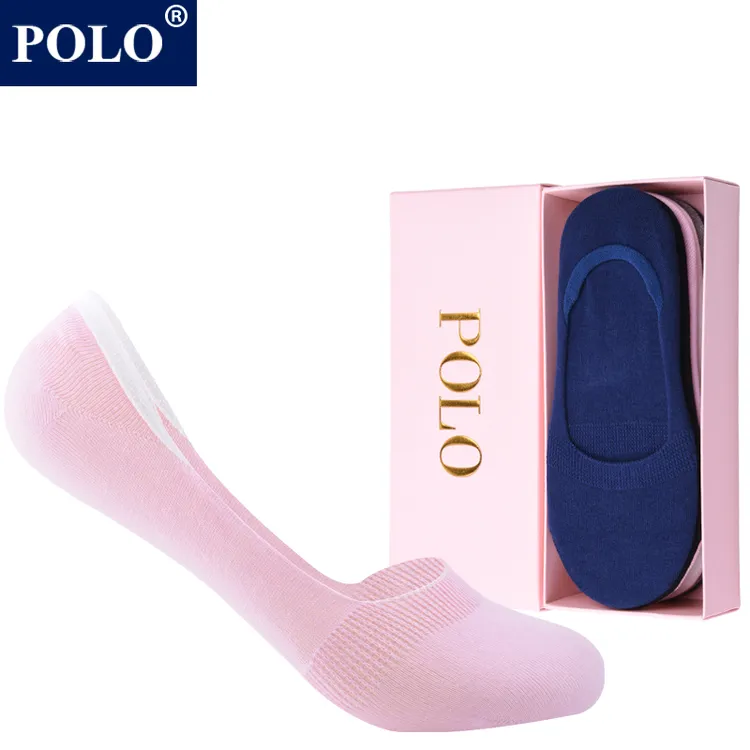 POLO女士低帮浅口纯色百搭隐形船袜夏季薄款硅胶防滑不掉跟豆豆袜