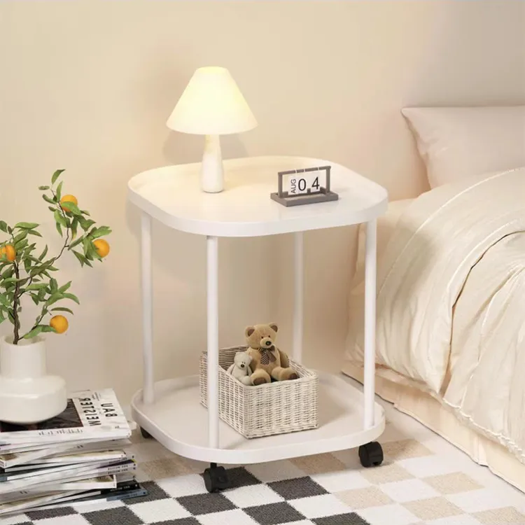 双层置物架客厅边几阳台可移动角几可移动简约家用落地置物架卧室