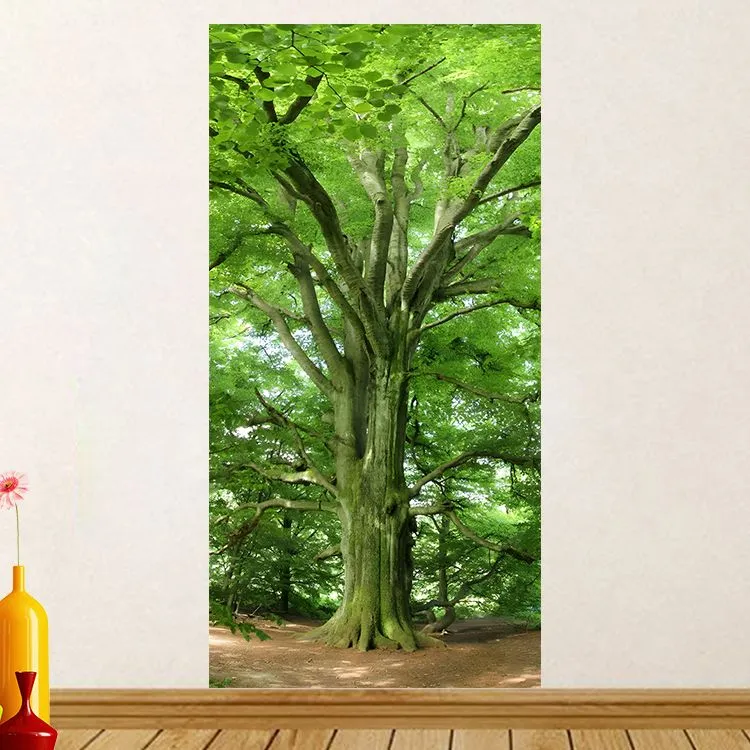 大树挂画参天大树绿树入户玄关装饰画卧室办公室背景自粘贴画定制