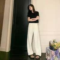2025年夏季款 直筒阔腿宽松休闲褶皱肌理垂感薄款凉凉裤 GR638
