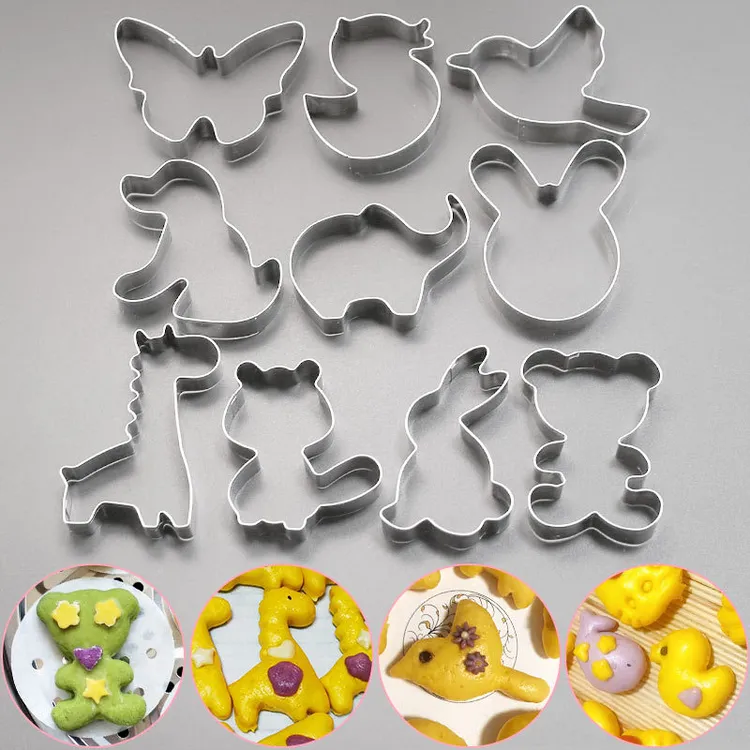 不锈钢饼干模具卡通动物蔬菜馒头模具立体花样面食宝宝辅食工具