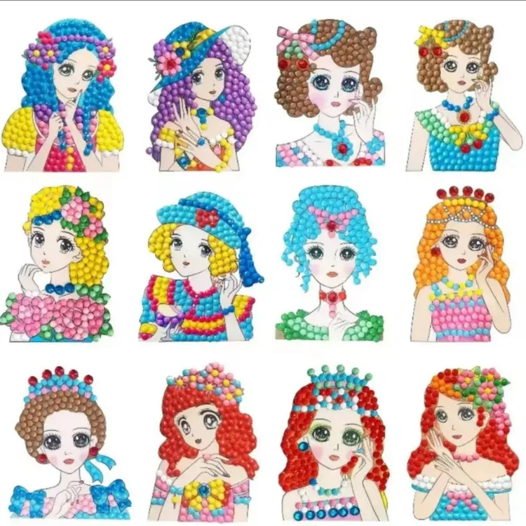 钻石贴画儿童卡通画DTY手工创意材料包马赛克3-6岁儿童钻石贴画