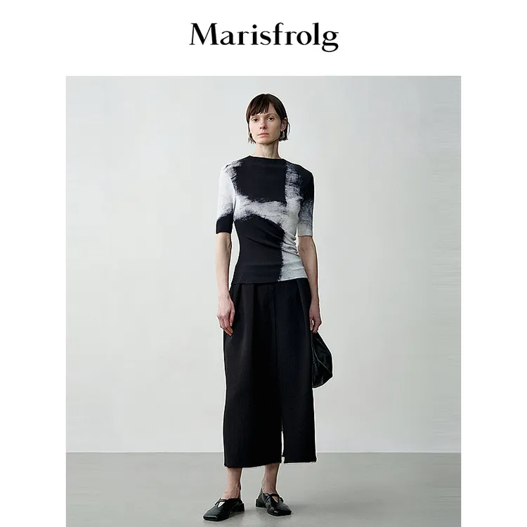 【商场同款】Marisfrolg玛丝菲尔25夏气质流光胶片针织衫A1EG3805M