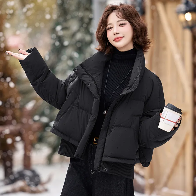 小香风羽绒服女加厚2024冬季新款宽松洋气高级感面白鸭绒包服外套