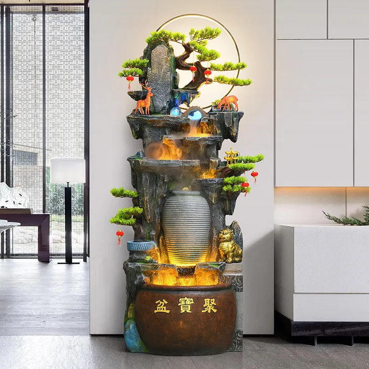 聚宝盆公司开业乔迁送礼流水自动循环玄关家用电视柜旁边落地摆件商品图