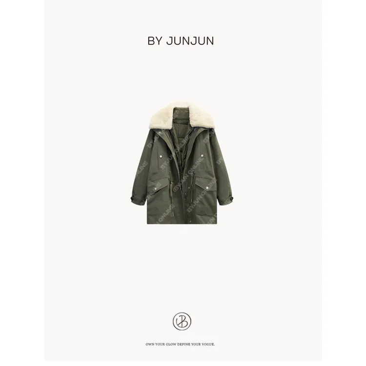 ByJunjun 2025冬季新款【鹅眉派】羊毛领鹅绒派克服C24W33800