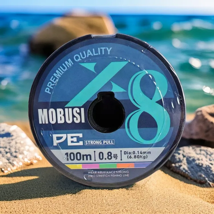MOBUSI8编进口8编连盘PE线五彩纯绿色100米连盘路亚远投水滴鱼竿