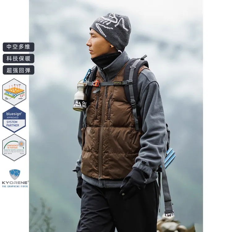 山系户外秋冬防寒保暖棉马甲 防泼水登山休闲无袖棉衣外套WV24301