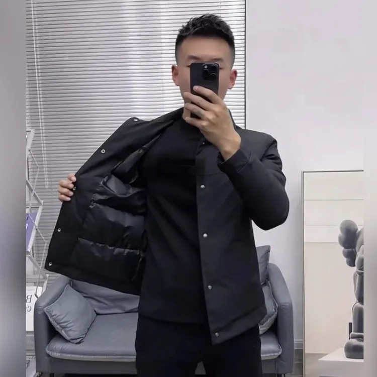 2024冬季新款男士修身百搭行政夹克加棉加厚棉服百搭纯色商务休闲