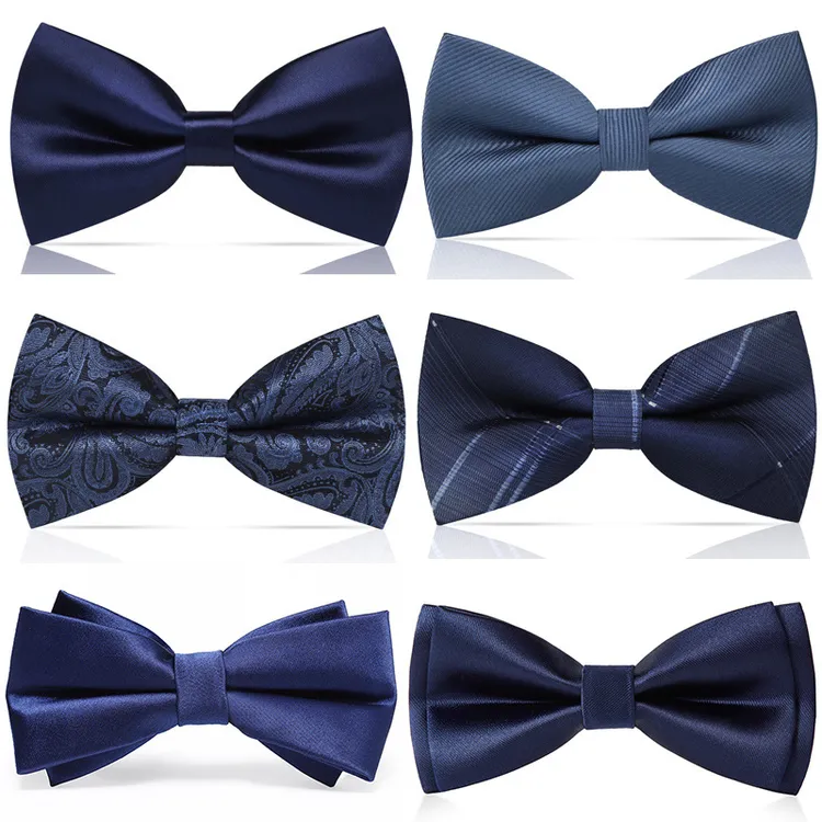 时尚蓝色领结男士正装商务宴会百搭新郎结婚婚礼礼服蝴蝶结伴郎潮