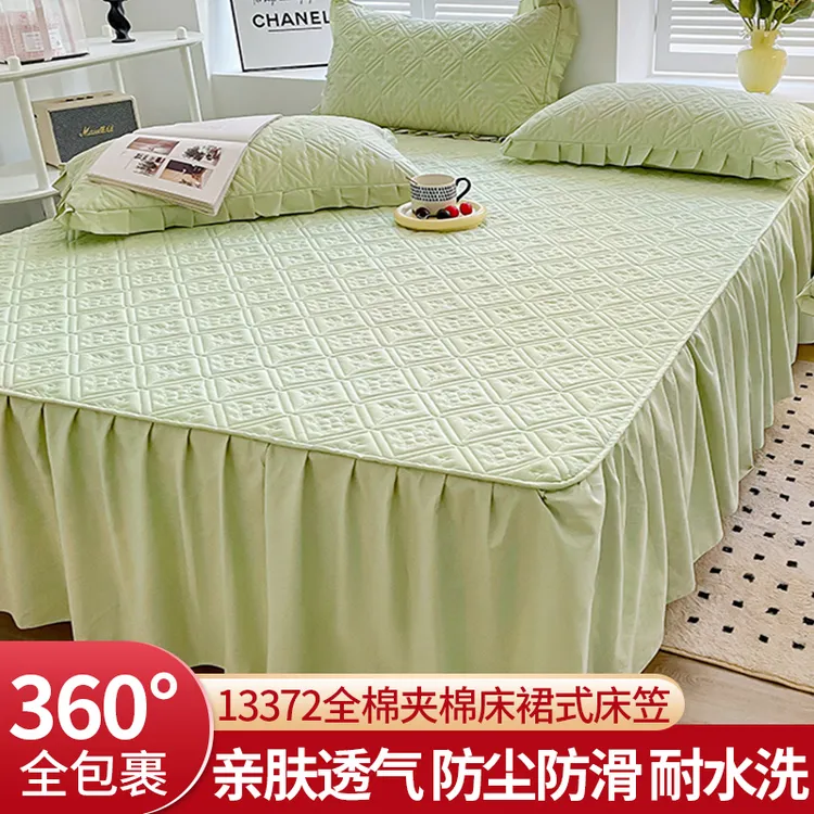 品牌100 全棉床笠罩带裙边纯棉夹加厚单件垫子保护套2025新款夏天