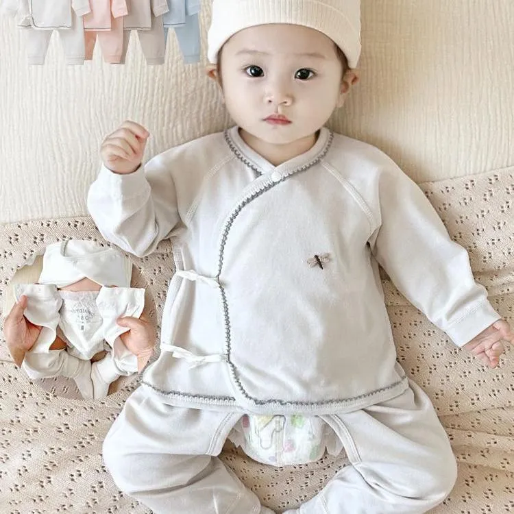 春秋季婴儿纯棉套装宝宝护肚和尚服二件套新生儿分体衣服长袖长裤