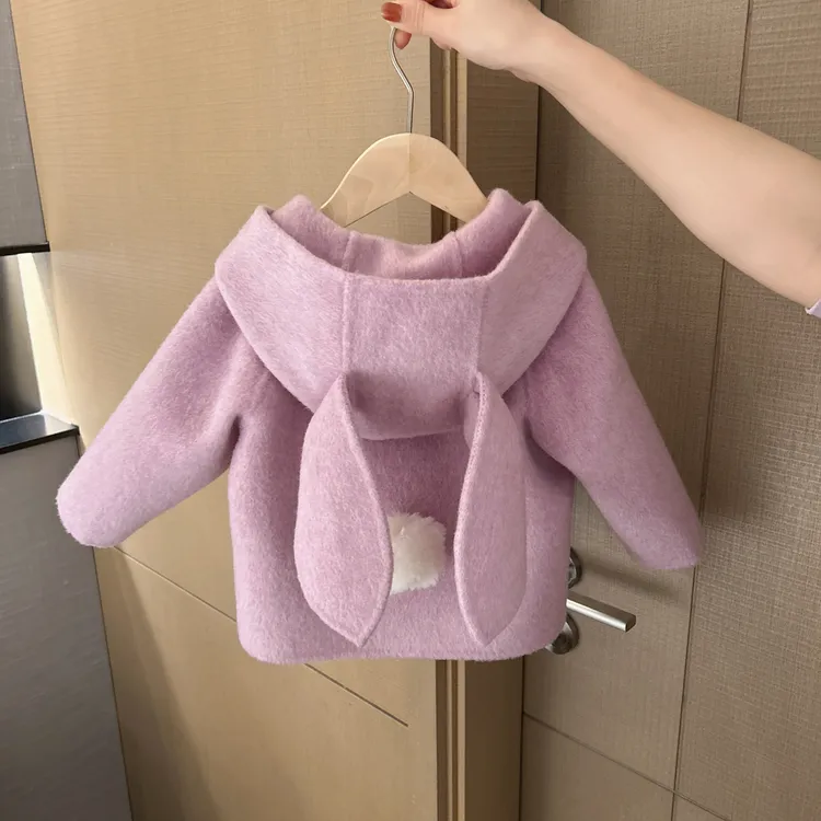 【可爱造型呢子大衣】婴儿童上衣服男童女宝宝春秋冬大衣K1女童 ZJ