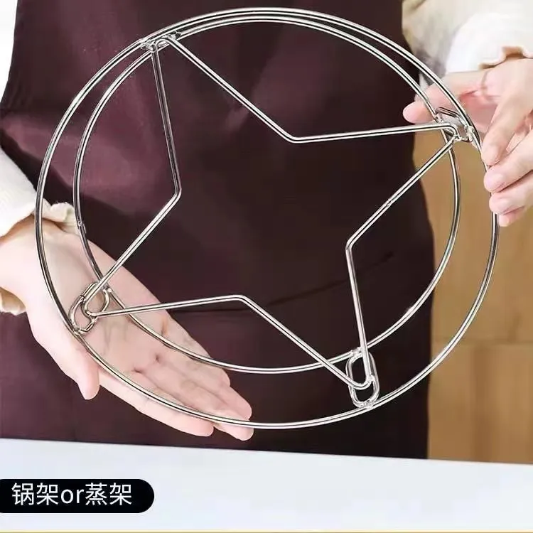 加大不锈钢锅架蒸架多功能厨房置物架防烫锅垫隔热架大小通用商品图