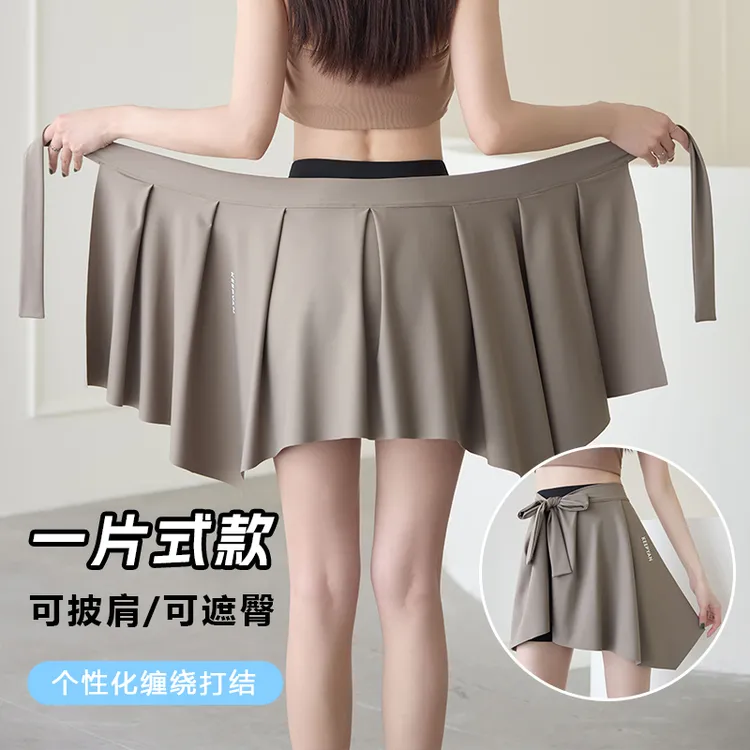 【运动百褶裙】春秋健身时尚外穿高腰一片裙女士遮臀跑步防走光屁帘