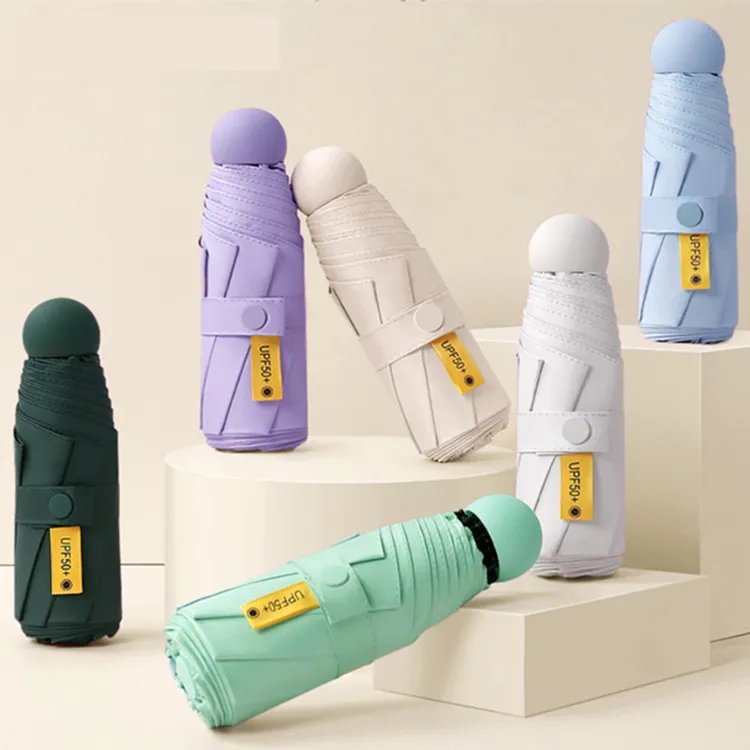 胶囊雨伞迷你五折超轻学生防晒防紫外线便携小巧黑胶口袋遮阳雨伞