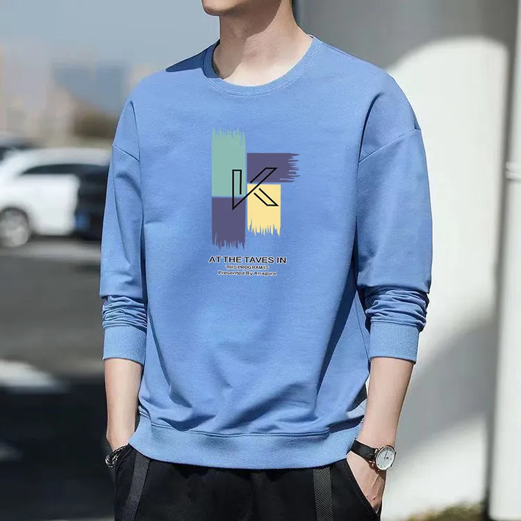 春秋季毛圈卫衣男宽松圆领大码上衣打底衫男女同款运动潮流