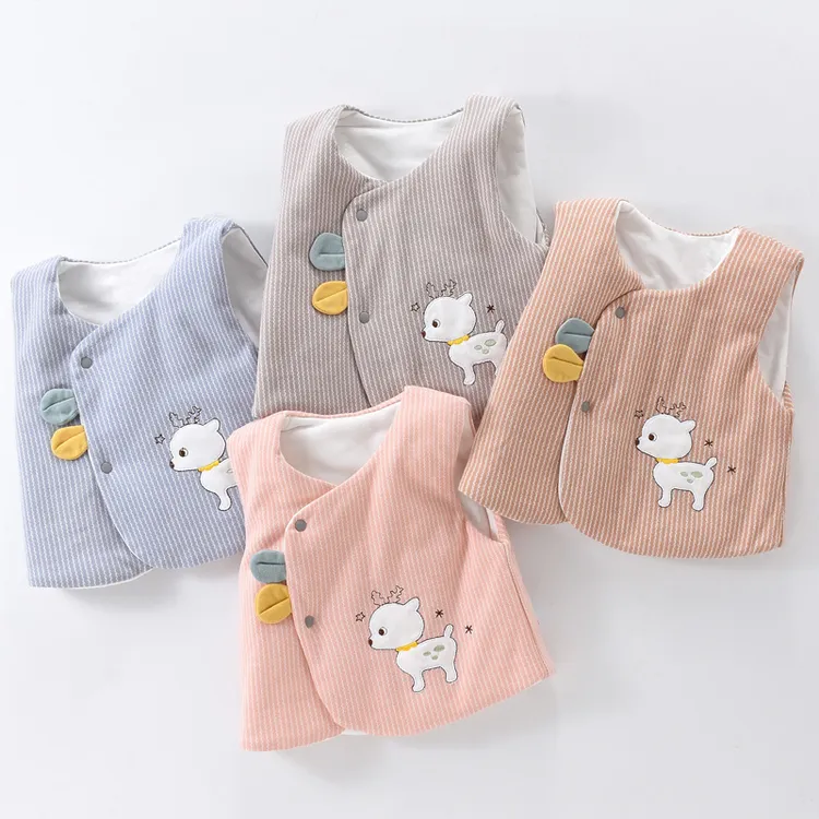 初生新婴儿马甲春秋款保暖加厚背心男女宝宝冬季纯棉无袖坎肩外搭