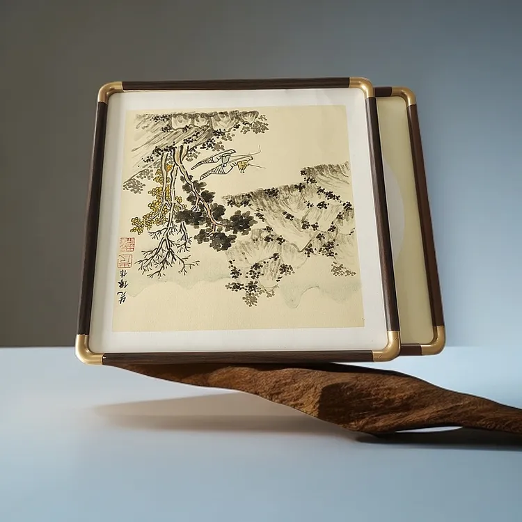 拍一发二38*38北美云杉仿铜角实木画框~送有机玻璃~送卡纸