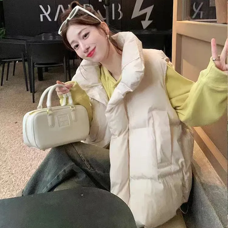 棉马夹女2025年新款马甲韩版宽松加厚马夹学生棉衣初冬棉坎肩
