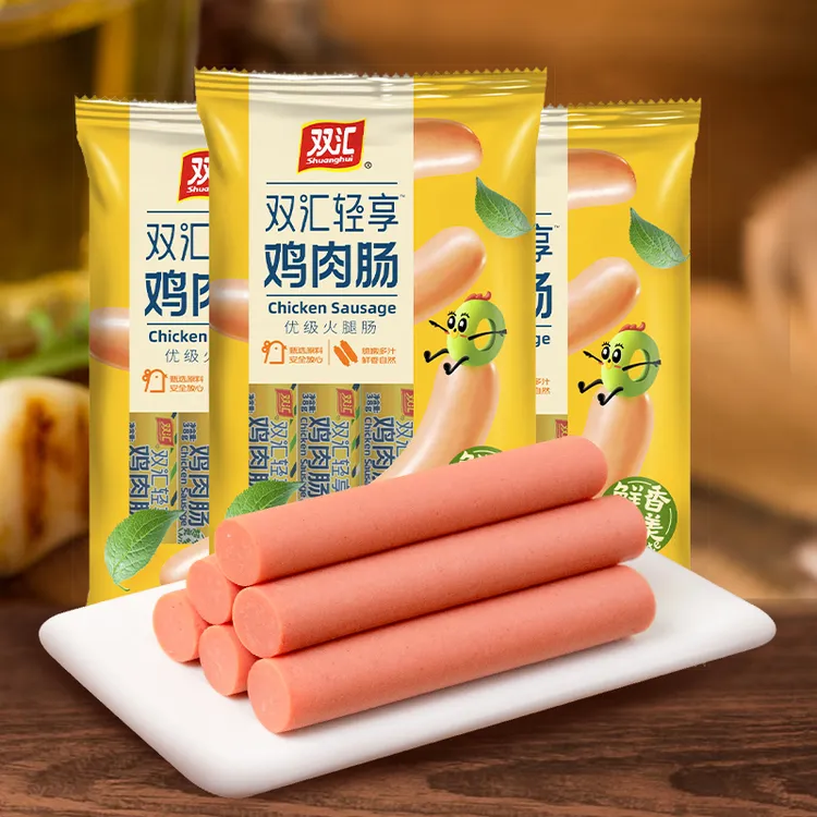 双汇炒菜轻享鸡肉肠380g*3袋烧烤鸡肉火腿肠烤肠零食