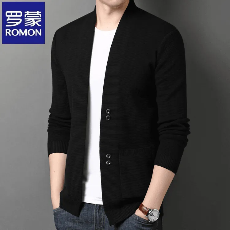 罗蒙男士针织开衫外套男款毛衣长袖男款上衣休闲百搭外穿衣服男装