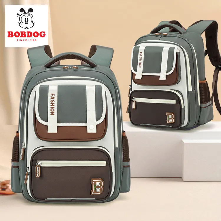 Bobdog/巴布豆2024新款儿童男生3至6年级小学生双肩包男轻便书包