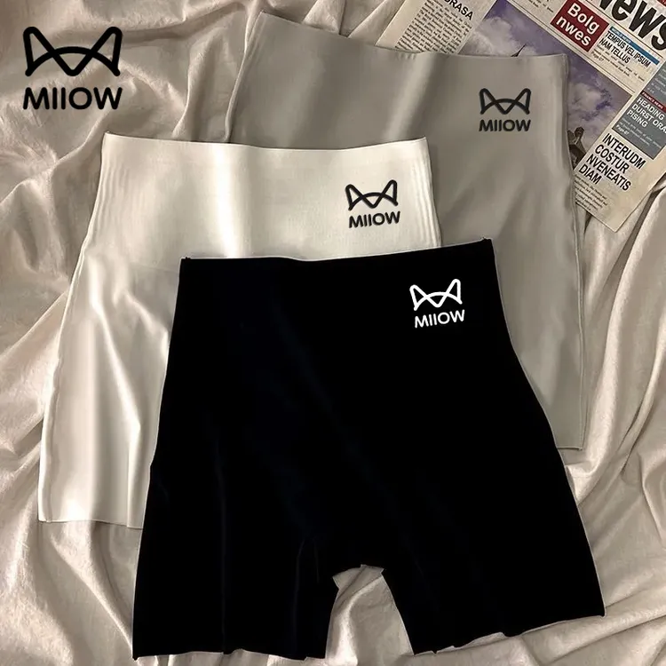 猫人无痕安全内裤女夏季防走光收腹提臀薄款大码高腰女士打底短裤