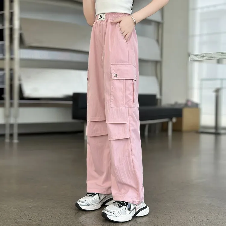 女童裤子2024百搭新款夏装洋气中大童儿童休闲宽松春秋款款工装裤