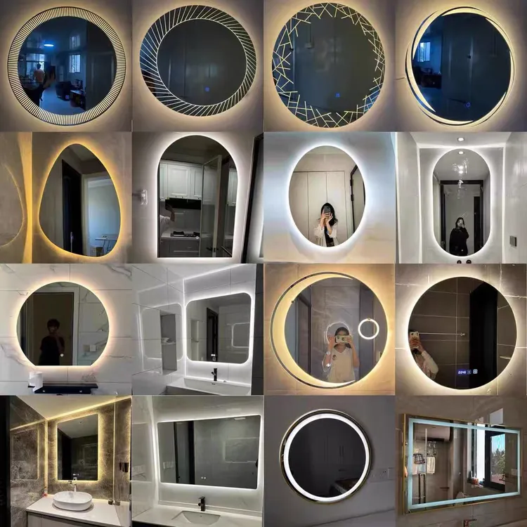 订制智能镜子触摸屏LED浴室卫生间洗手间挂墙防雾梳妆台梳妆镜