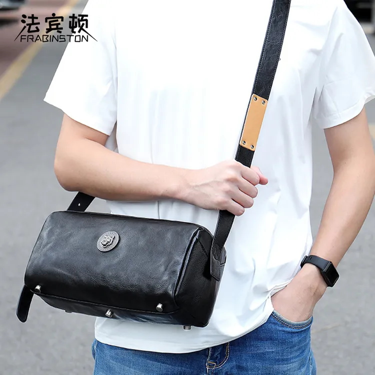 男包男士真皮斜挎包单肩包大容量背包男黑石包百搭休闲包包小挎包