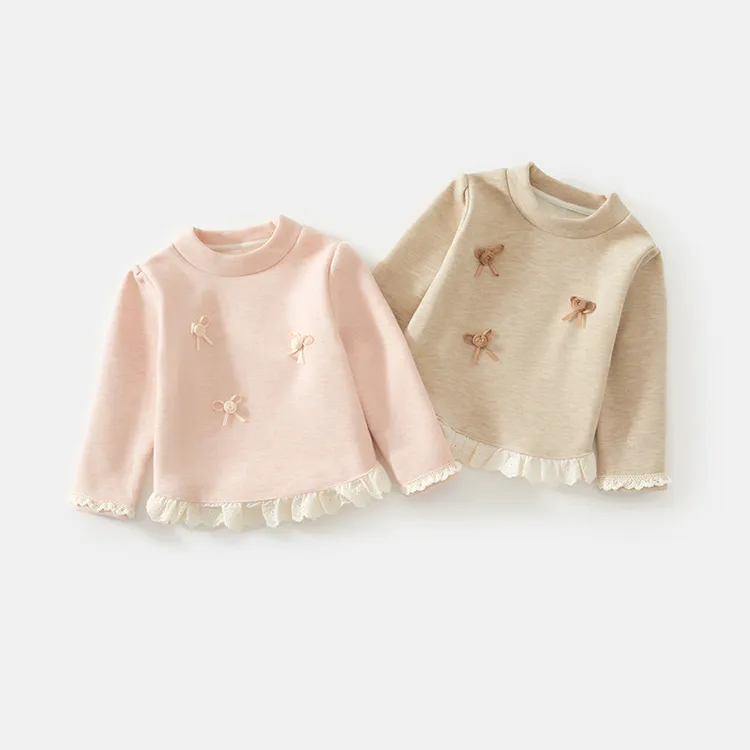 女童长袖t恤秋冬款2024新款洋气加绒儿童打底衫童装宝宝上衣冬装