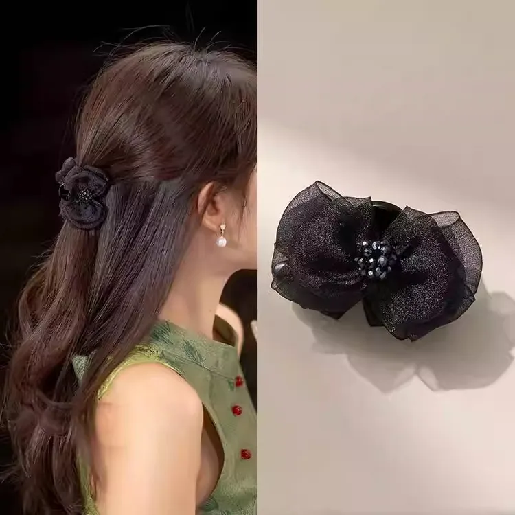 蝴蝶结半扎发鲨鱼夹子头饰小发夹小巧精致抓夹刘海夹2025新款发卡