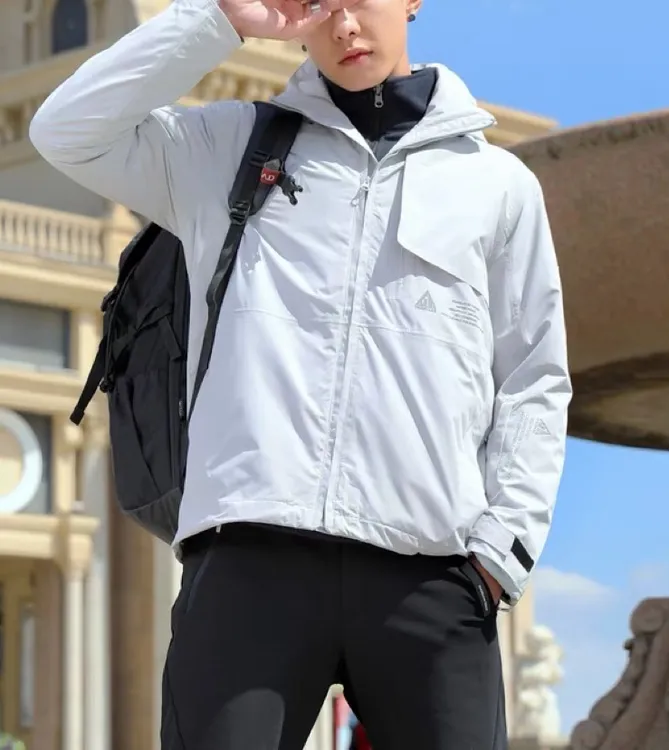 探路家旅行系列男士户外防水透湿、防静电抓绒三合一冲锋衣！91777