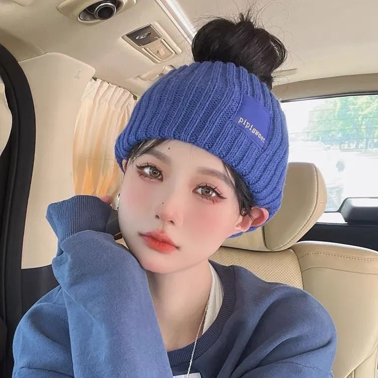 【升级版】贴布彩标弹力松紧毛线针织宽边发带休闲运动发箍月子帽